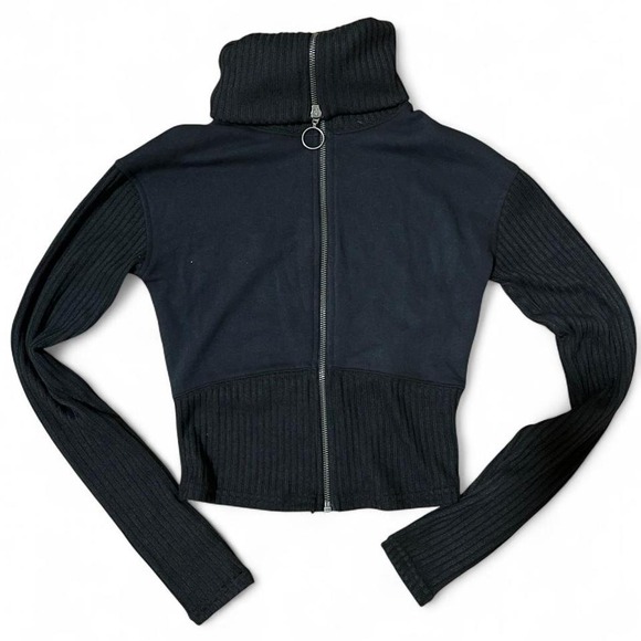 Urban Outfitters Sweaters - Black BDG Zip up Ribbed Sweater